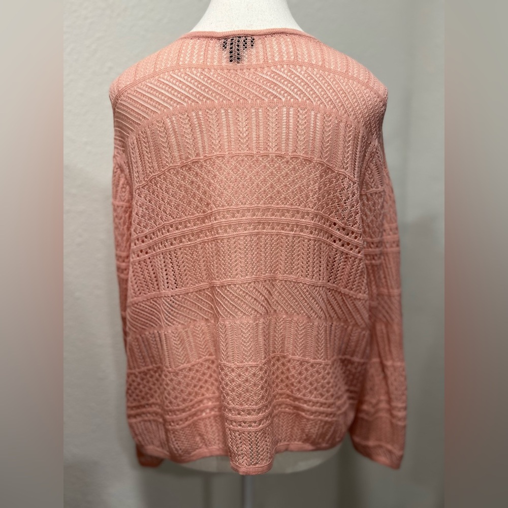 TORRID Pointelle Shrug 3/4 Sleeve Open Front Sweater EUC - Picture 5 of 11